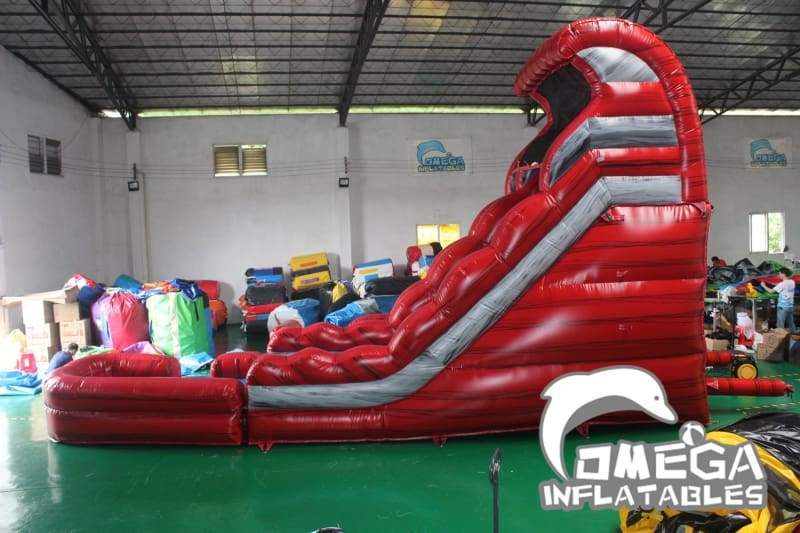 18FT Marble Red Wet Dry Slide - Omega Inflatables Factory