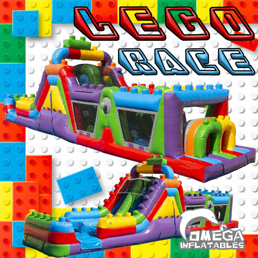 47FT Lego Race Inflatable Obstacle Challenge