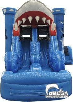 Doule Lane Shark Water Combo Jumper House for Sale