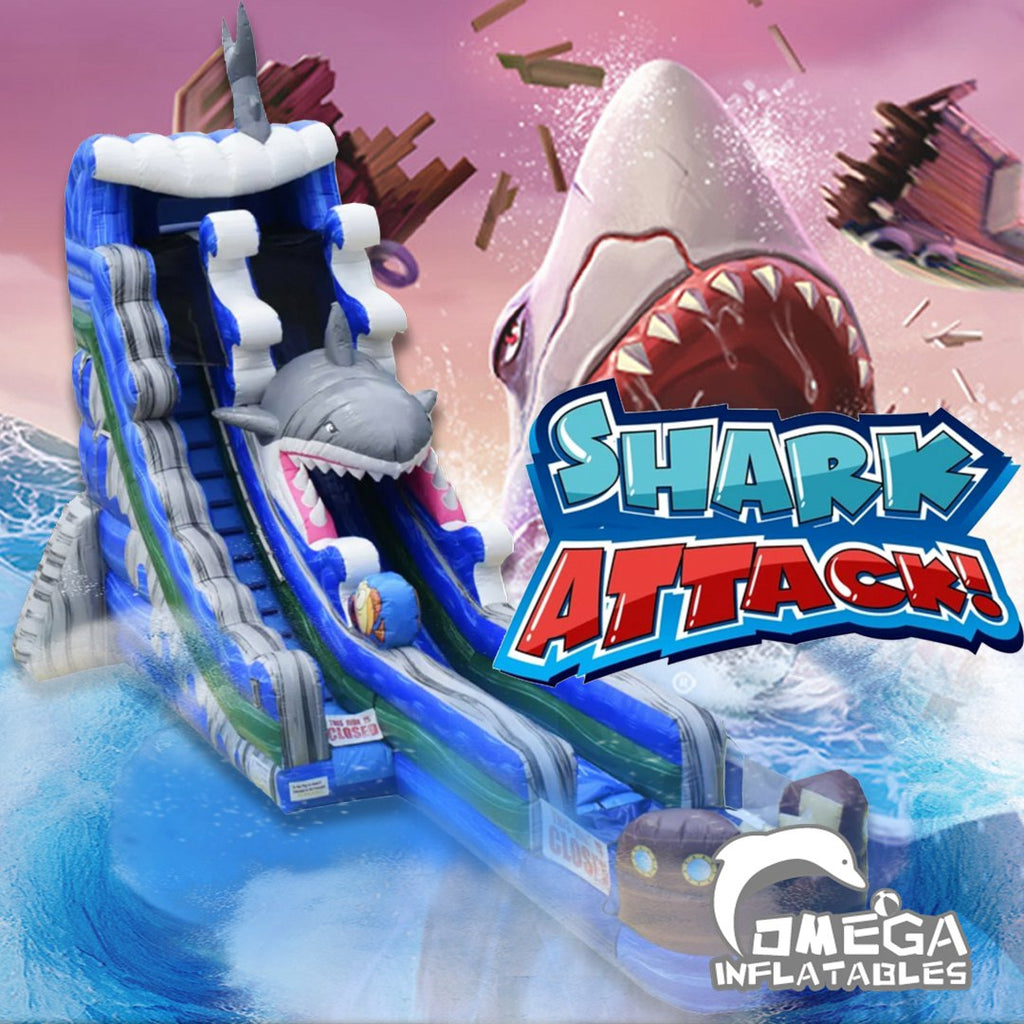 Shredder Inflatable 25FT Ship Wreck Shark🦈 Attack Inflatable Water Slide – Omega ...