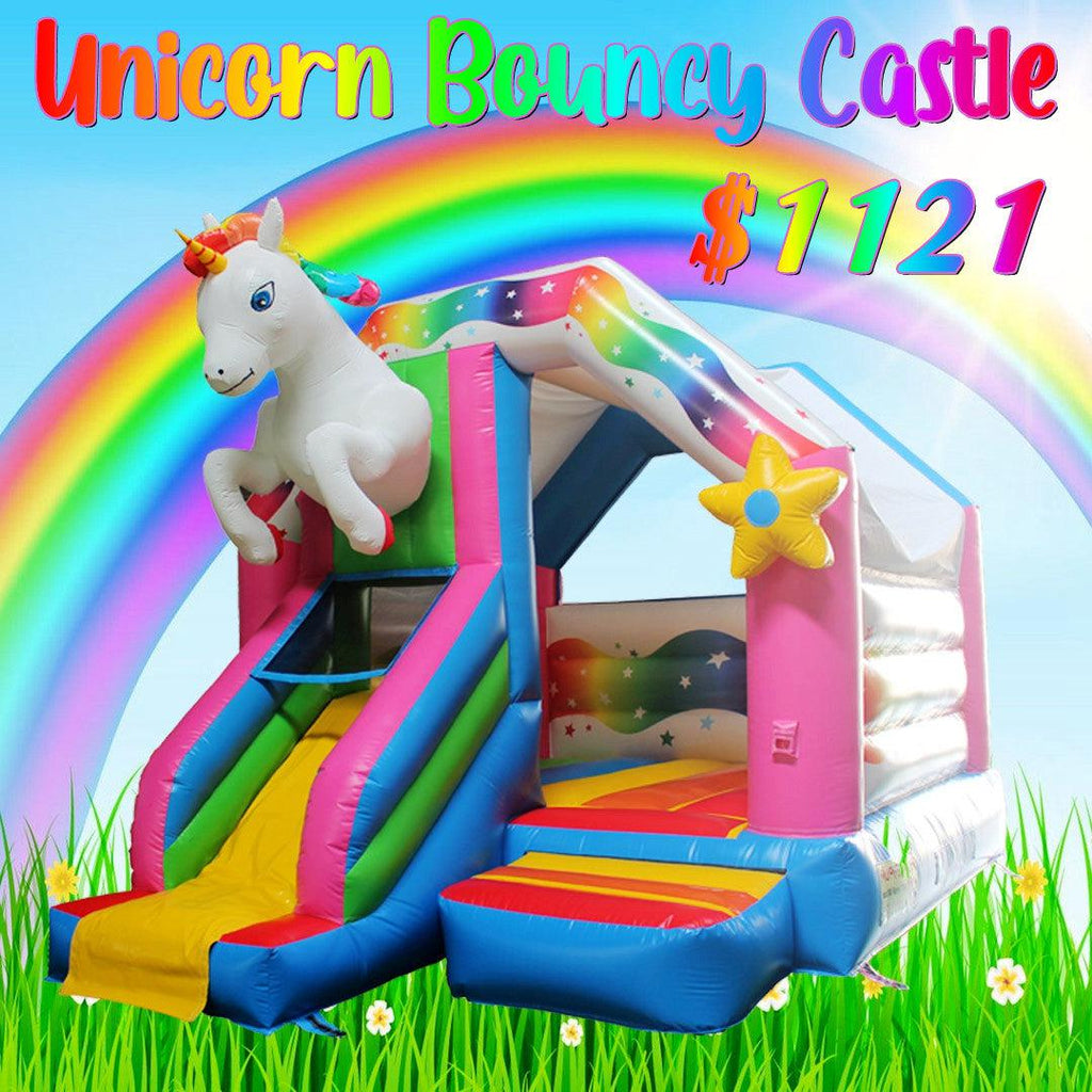 Inflatable Unicorn Bouncy Castle with Slide Inflatables for Sale