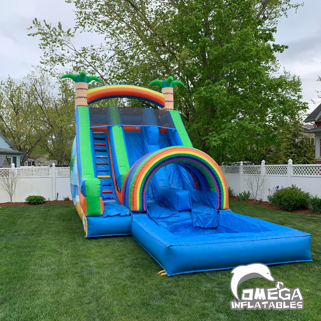 Inflatable Double Ride 18FT Commercial Inflatable Double Funnel Tunnel Water Slide – Omega ...