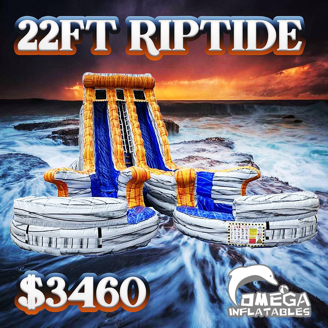 Slashed Inflatables 22FT Riptide Cut-Out Water Slide For Sale | Omega Inflatables Factory
