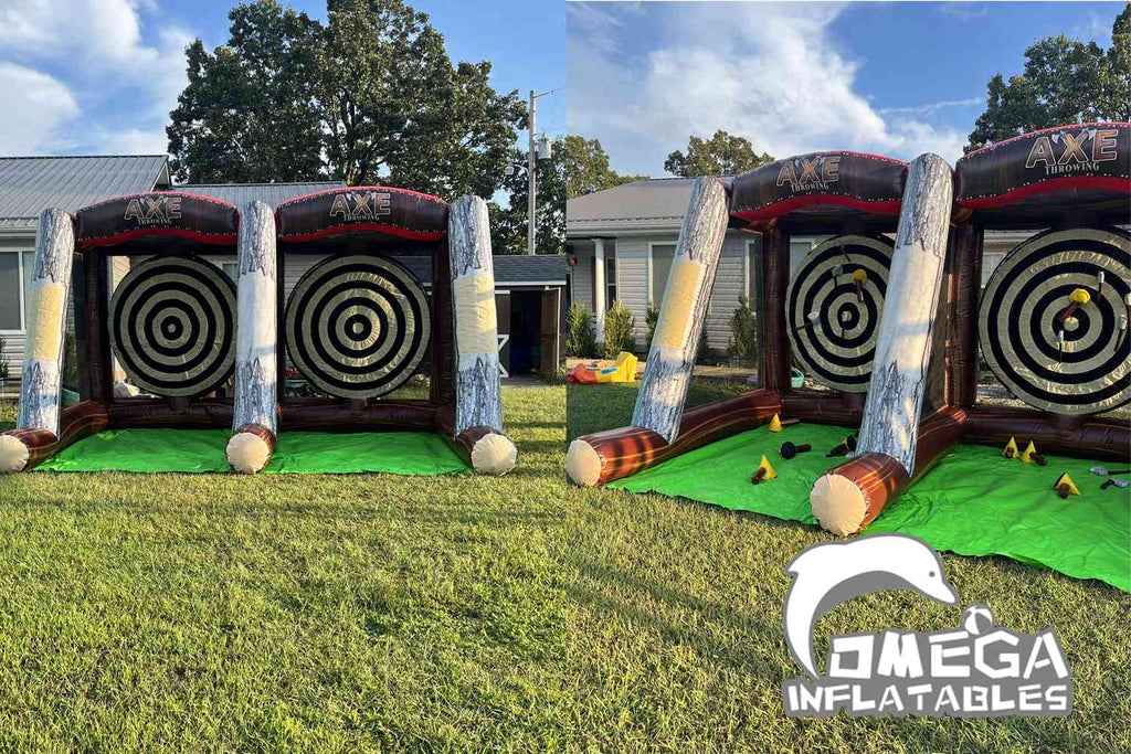 Inflatable Dual Game Customer Feedback - Double Axe Throwing Game – Omega Inflatables Factory