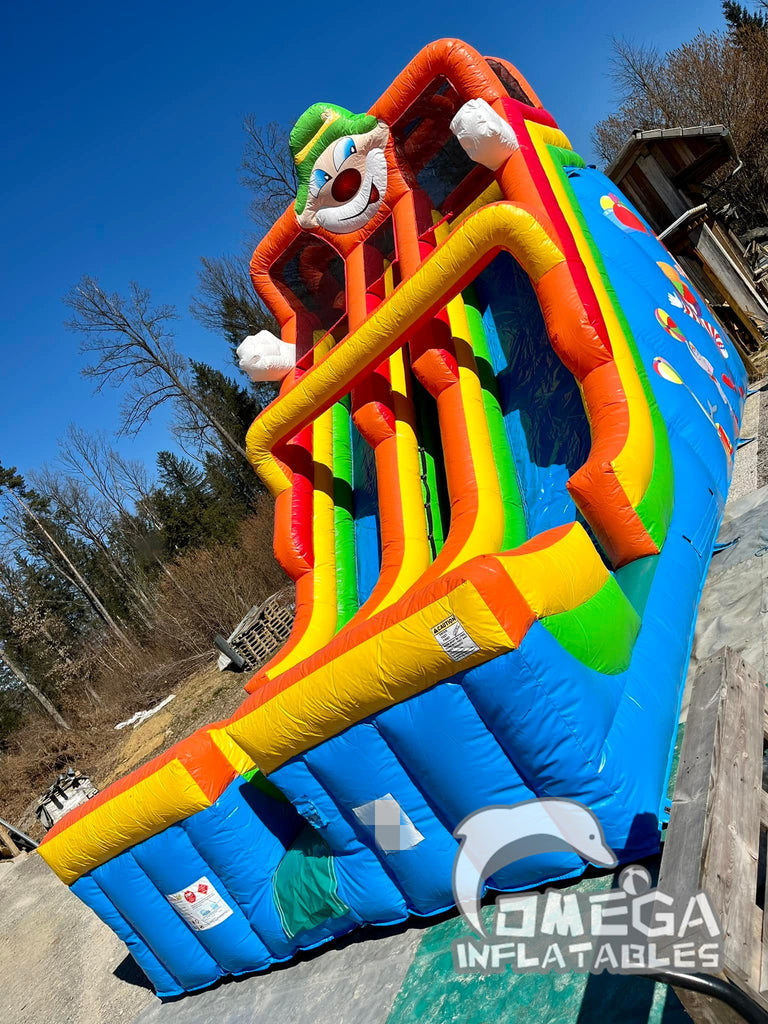 Inflatable Circus Clown Double Lane Slide