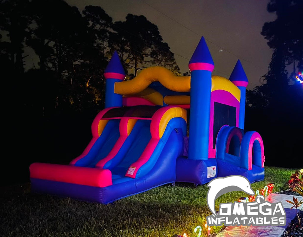 Pink Inflatable Feedback - Kids Pink Inflatable Double Lane Combo – Omega Inflatables ...