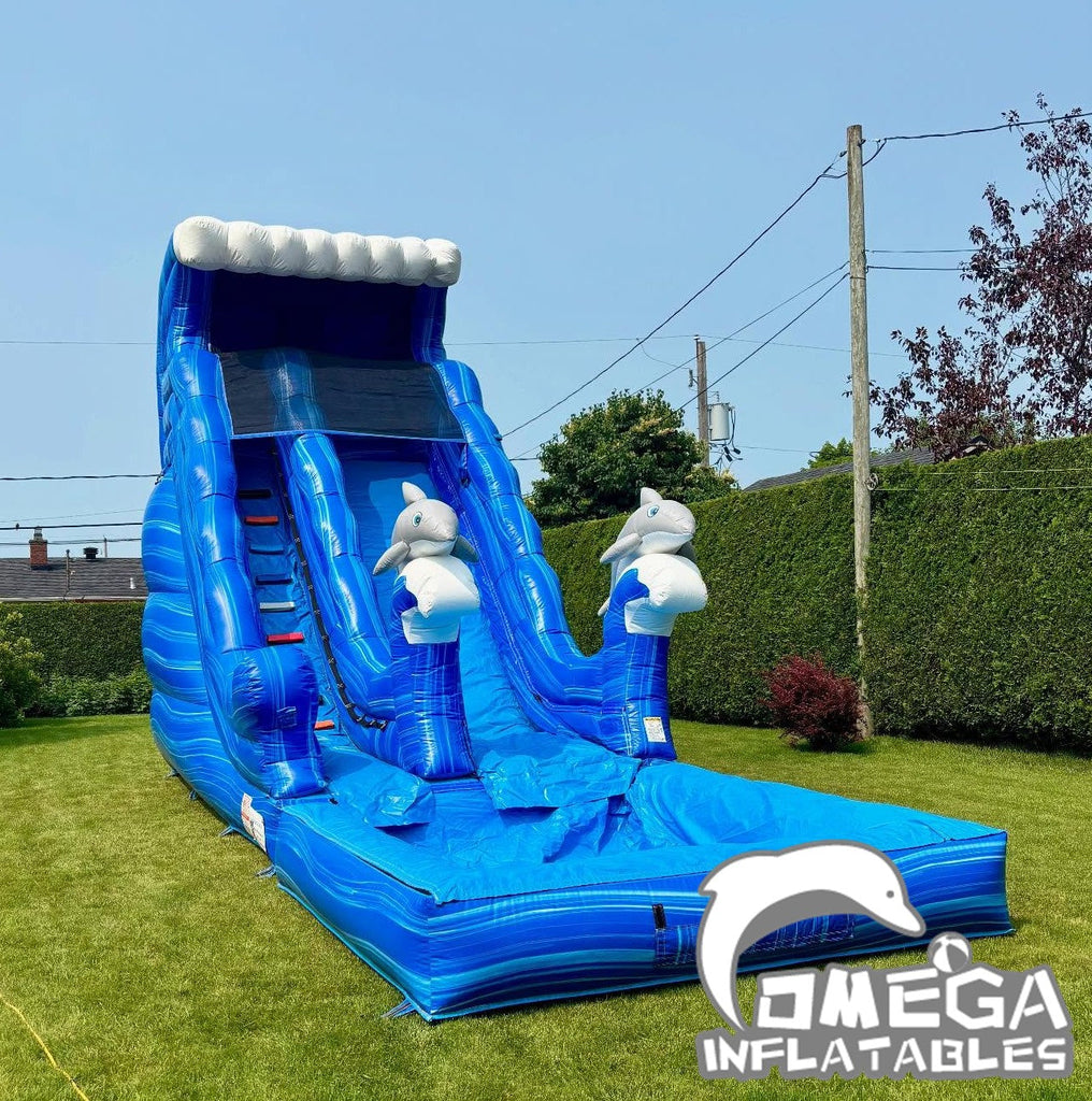 9FT Dolphin Wave Commercial Inflatable Wet Dry Slide – Omega ...