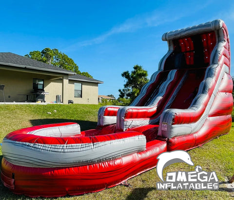 18FT Marble Red Water Slide – Omega Inflatables Factory