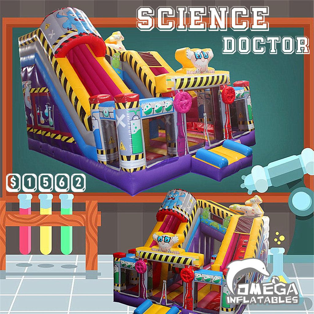 Doctor of Science Inflatable Bouncy Castle with Slide for sale
