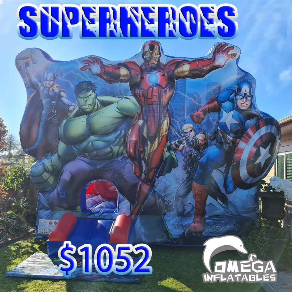 Superheroes Inflatable Wholesale Moonwalks For Sale
