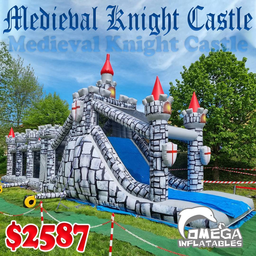 Medieval Knight Castle Obstacle Course Commercial Inflatables for Sale