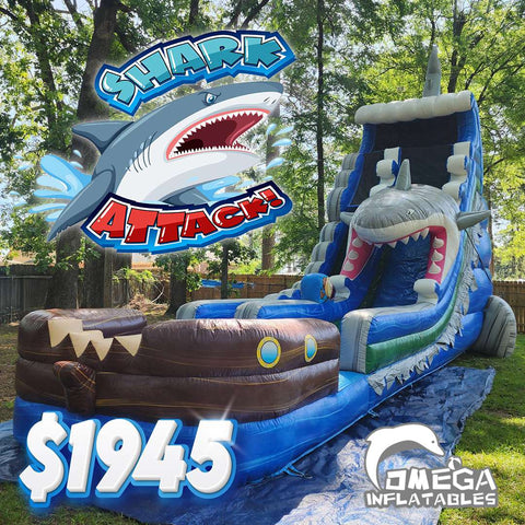 25FT Ship Wreck Shark Attack Inflatable Water Slide – Omega Inflatables ...