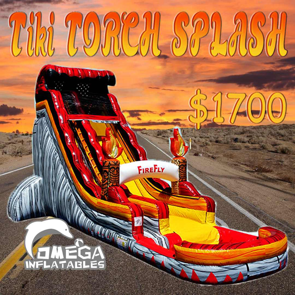 22FT Tiki Torch Splash Commercial Inflatables Water Slide