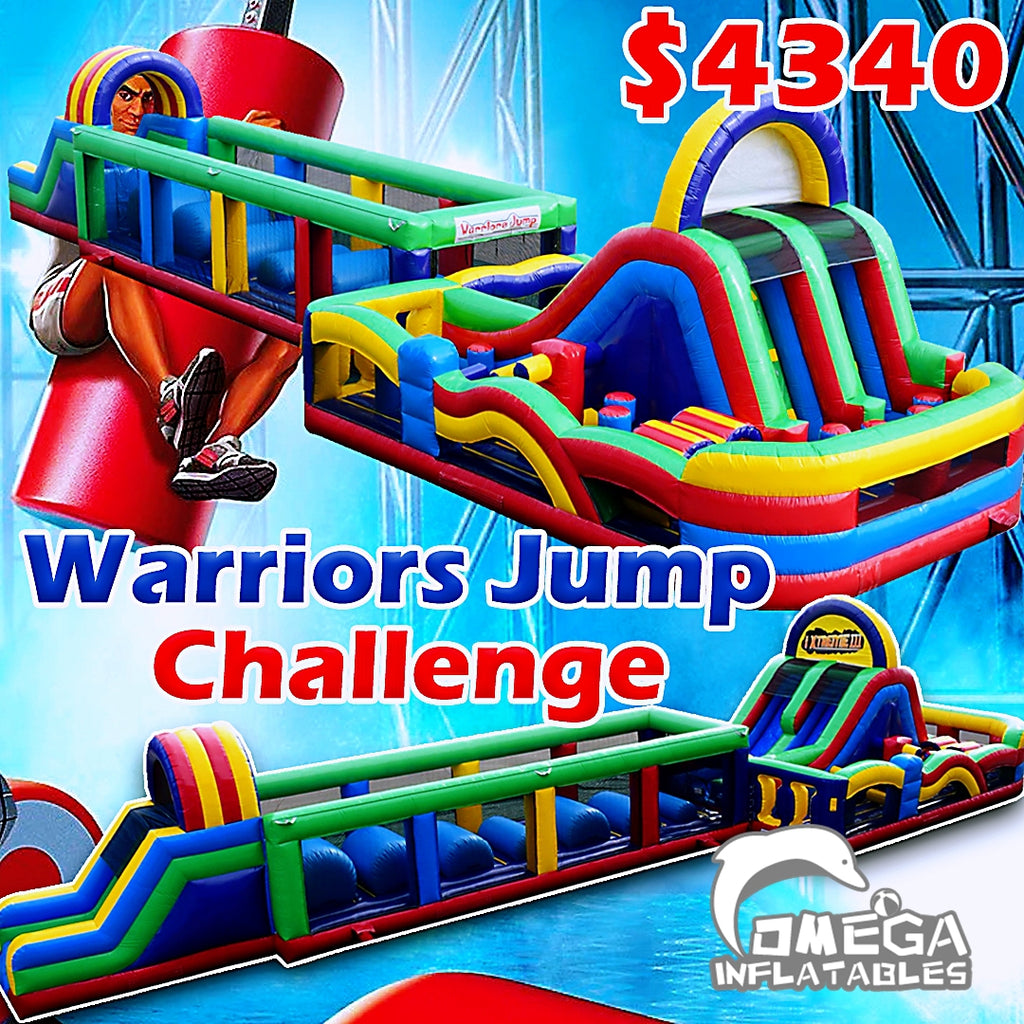 Warriors Jump Challenge Xtreme Commercial Inflatables for sale