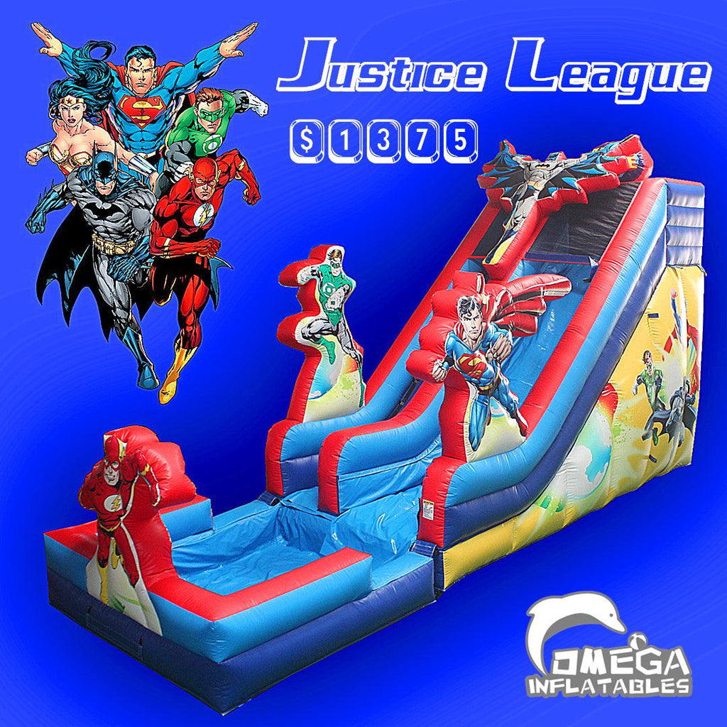 Newest 18FT Justice League Inflatable Water Slide for sale