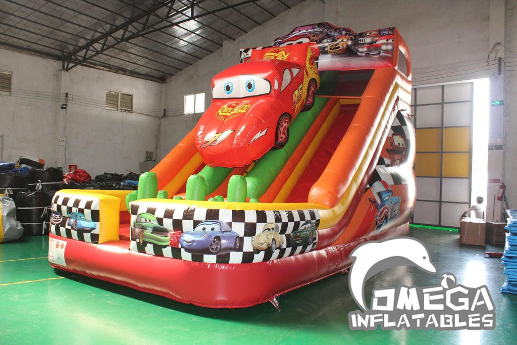 Cars Inflatable Dry Slide For Sale