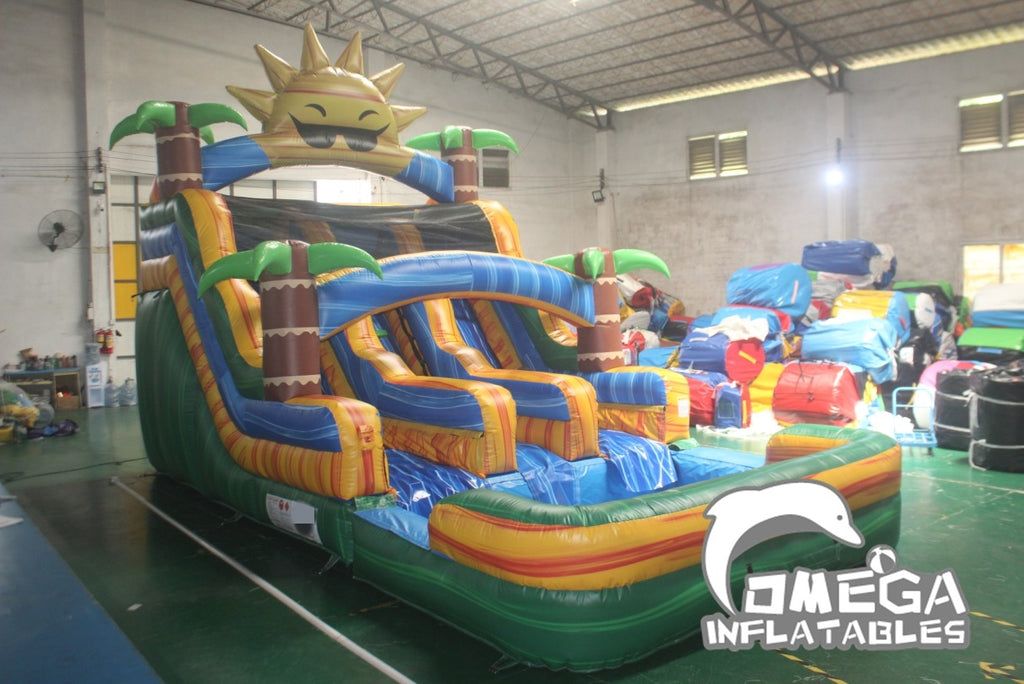 18FT Marble Sunshine Double Lane Water Slide