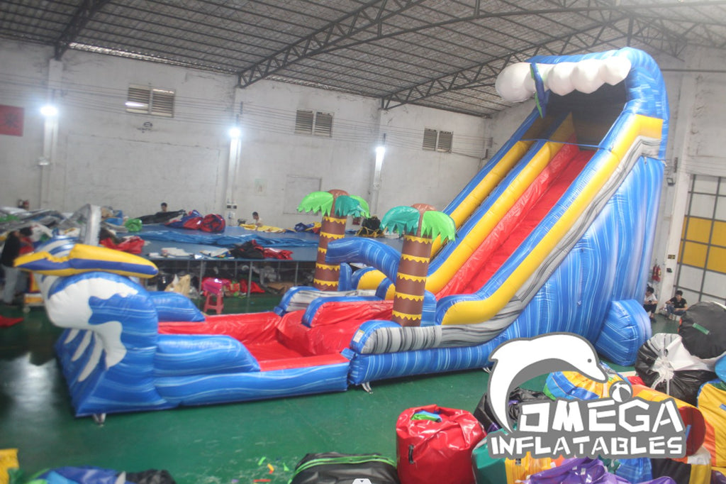 23FT Shark Sighted Inflatable Water Slide (without hump)