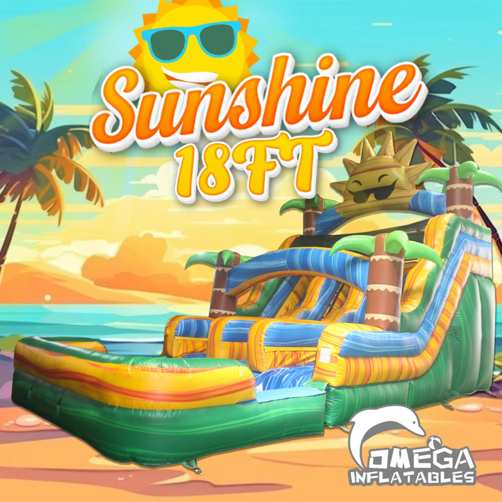 18FT Marble Sunshine Double Lane Water Slide
