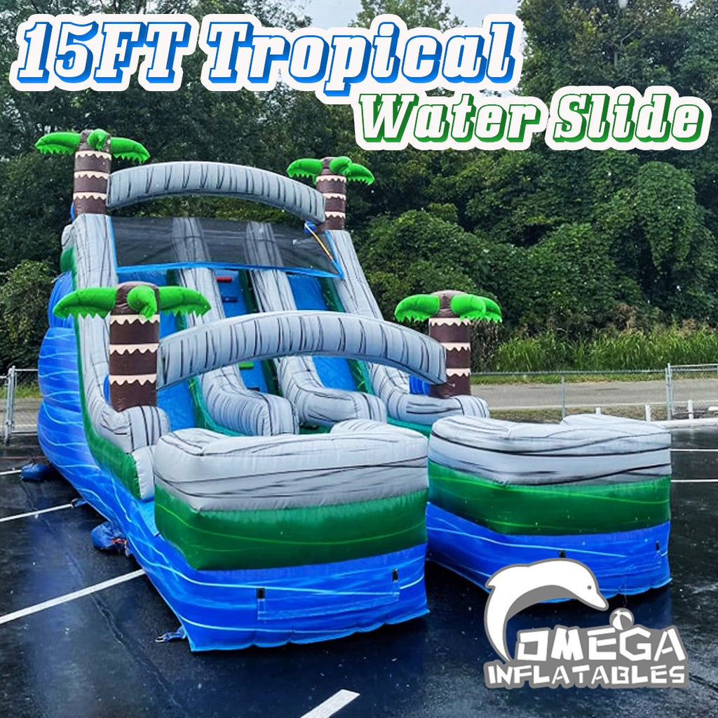 15FT Tropical Inflatable Water Slide for sale