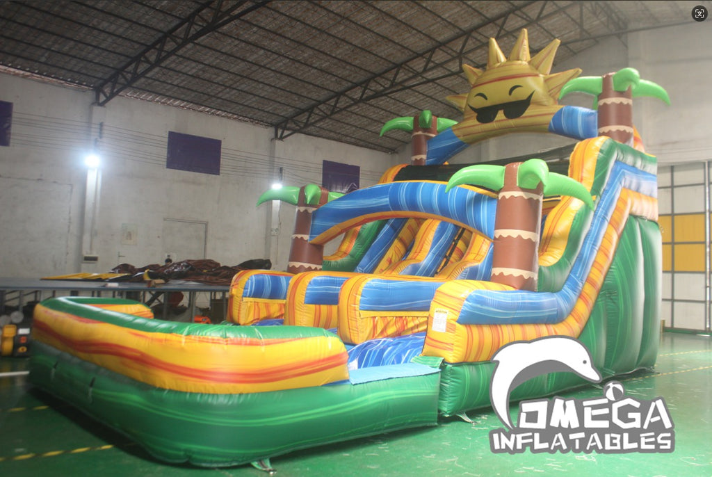 18FT Marble Sunshine Double Lane Water Slide