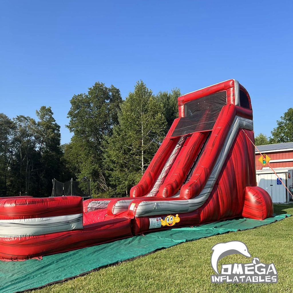 18FT Marble Red Inflatable Water Slide (Longer Version)