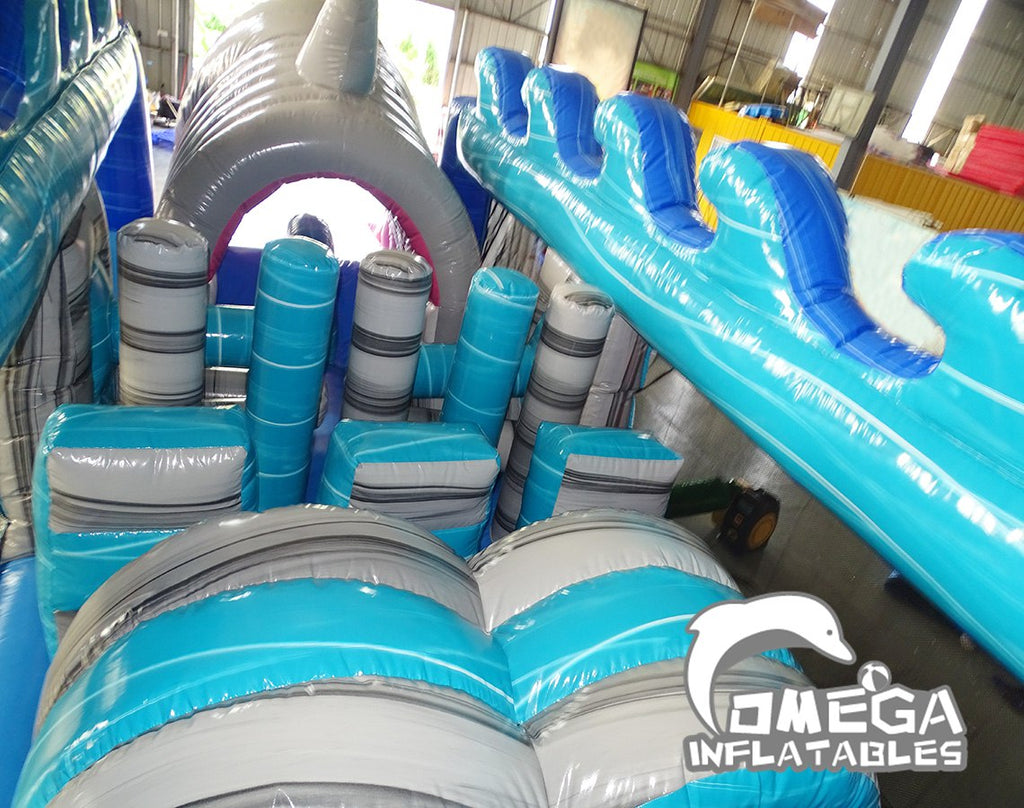46FT Long Shark Attack Inflatable Obstacle Course