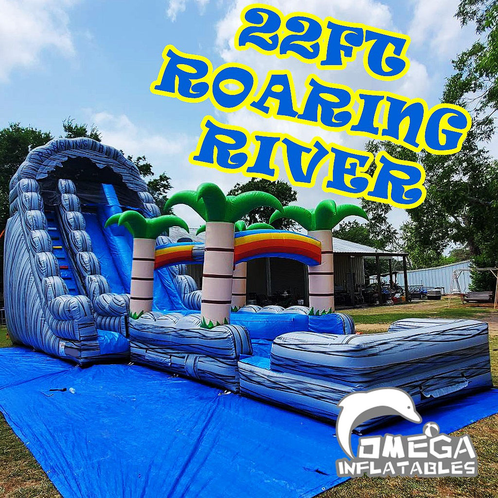 Inflatables Wholesale 22FT Roaring River Rainbow Tropical Water Slide (Small Version)