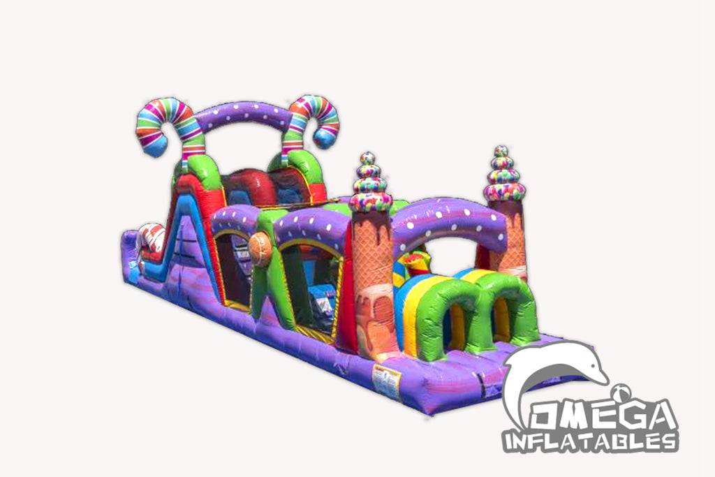 40FT long Candy Inflatable Obstacle Course