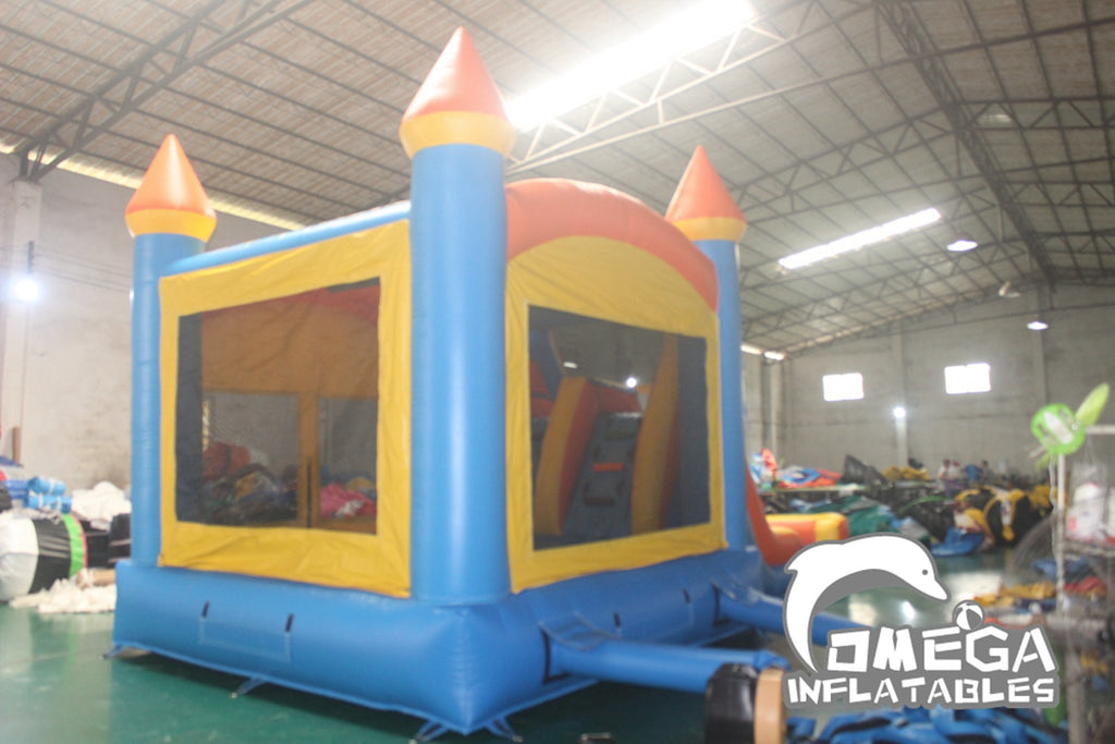 Blue & Orange Wet Dry Bouncy Castle with Slide for Sale