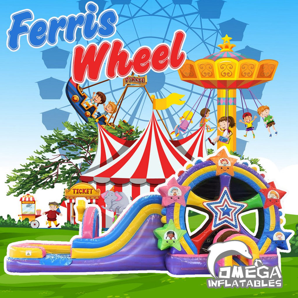Colorful Ferris Wheel Inflatable Wet Dry Combo