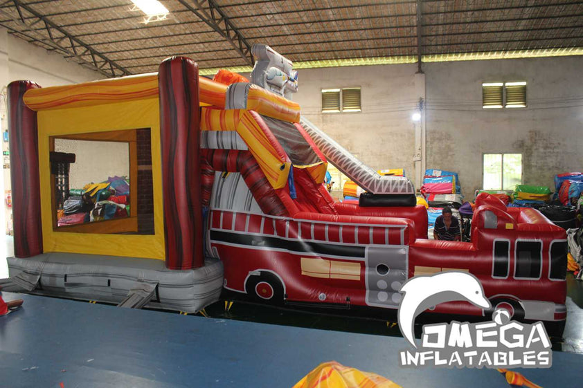 Omega Inflatables Factory - Fire House Wet Dry Combo