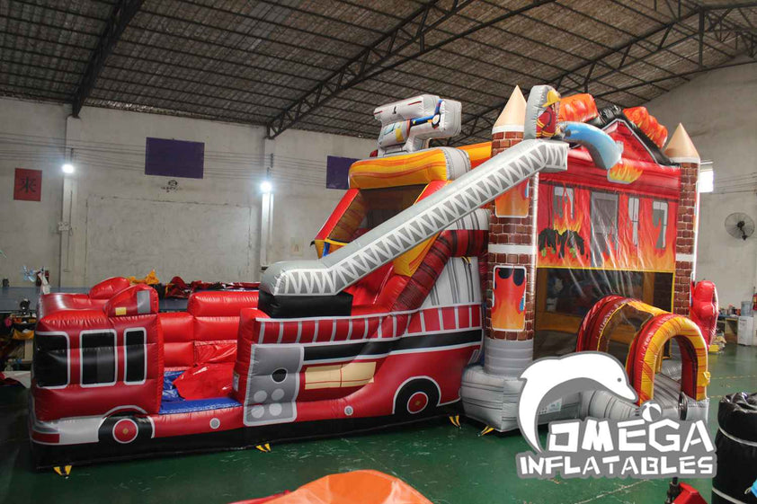 Omega Inflatables Factory - Fire House Wet Dry Combo