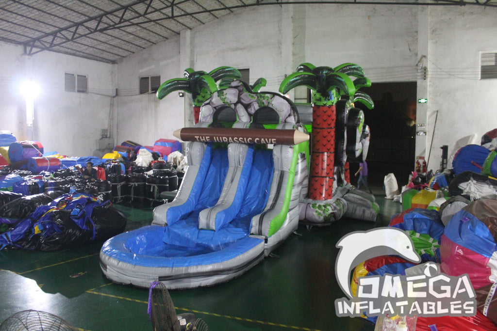 The Jurassic Cave Wet Dry Combo Water Moon Bounce for Sale