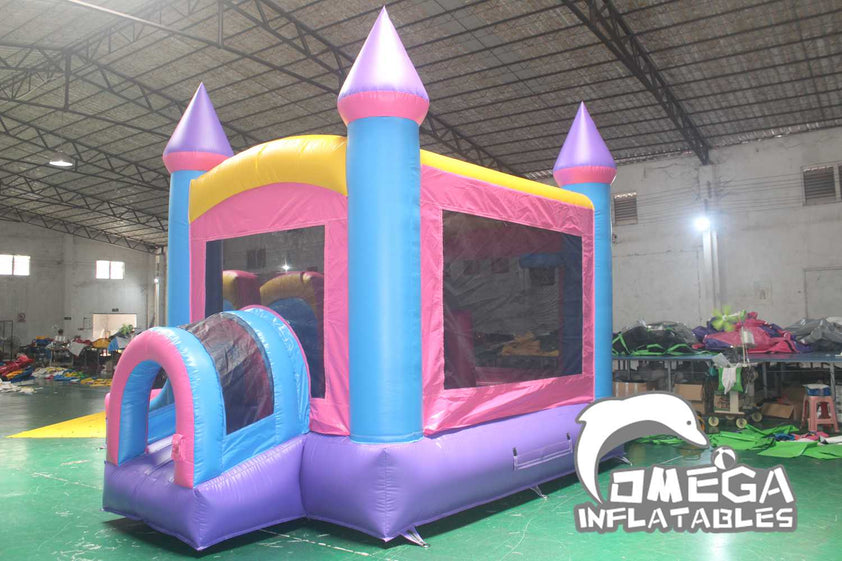 Omega Inflatables Factory - Kids Pink Inflatable Double Lane Combo