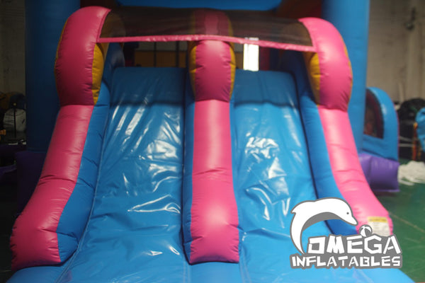 Omega Inflatables Factory - Kids Pink Inflatable Double Lane Combo