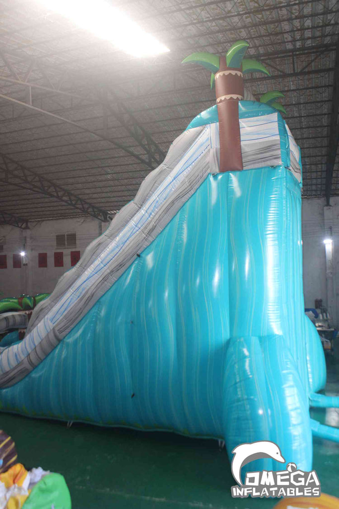 25FT Lake Blue Splash Water Slide Commercial Inflatable for Sale