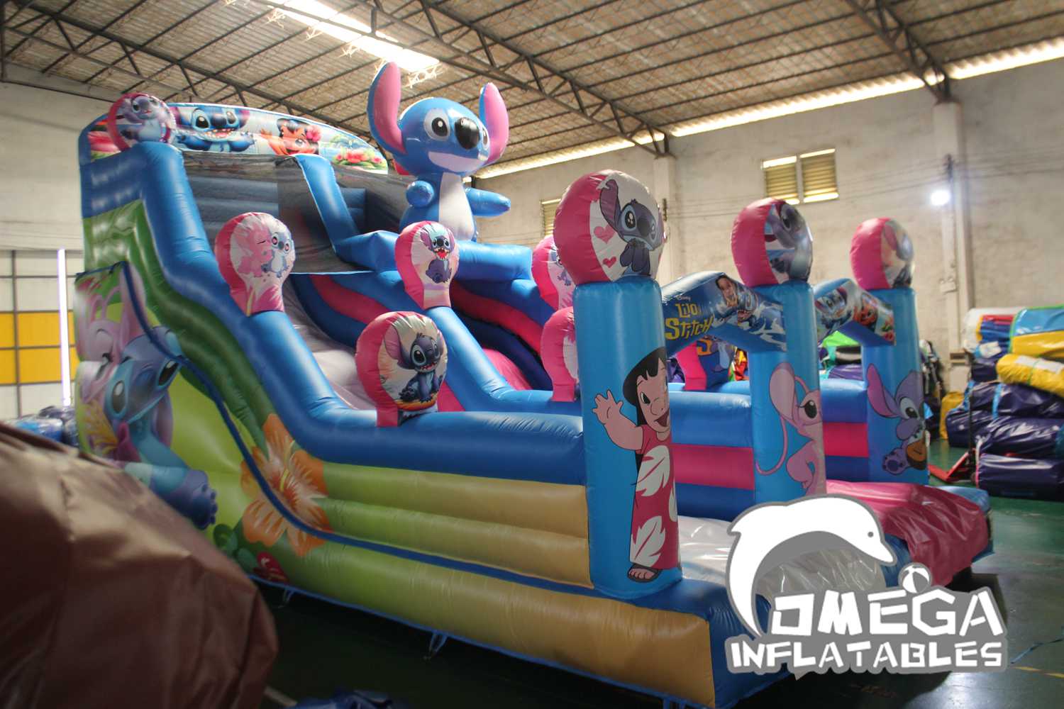 Lylo Inflatable Omega Inflatables Factory - 18ft Tiger Strip Water Slide with Slip n Slide