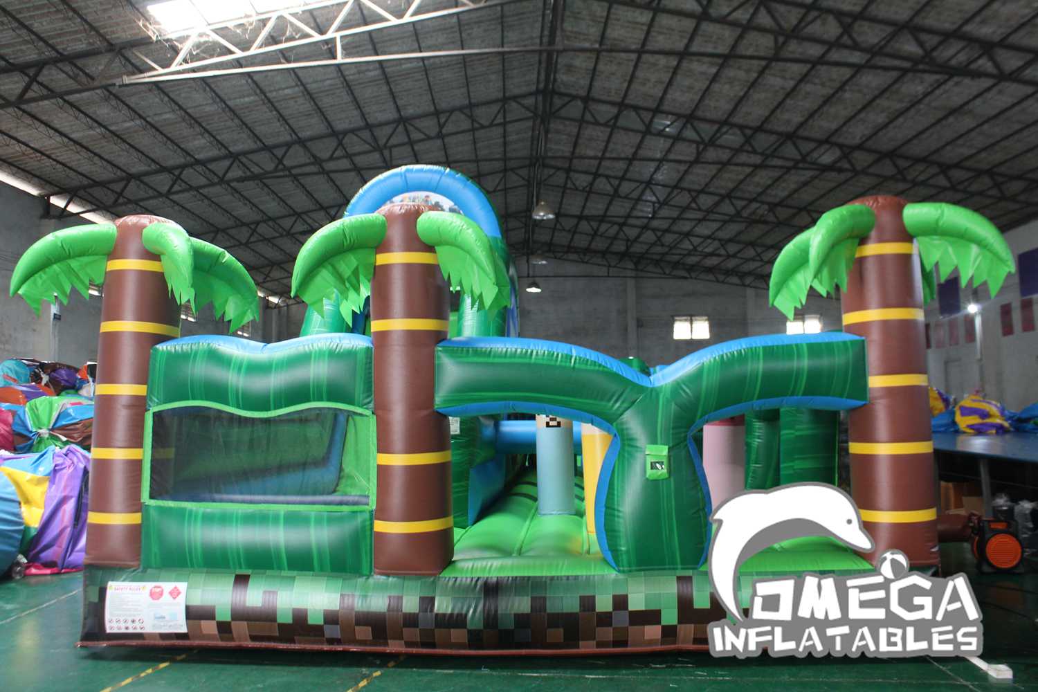 Minecraft Inflatable Obstacle Course Omega Inflatables Factory - Interactive Rock Obstacle Course