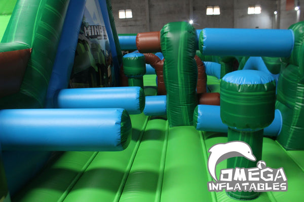 Minecraft Inflatable Obstacle Course Omega Inflatables Factory - Interactive Rock Obstacle Course