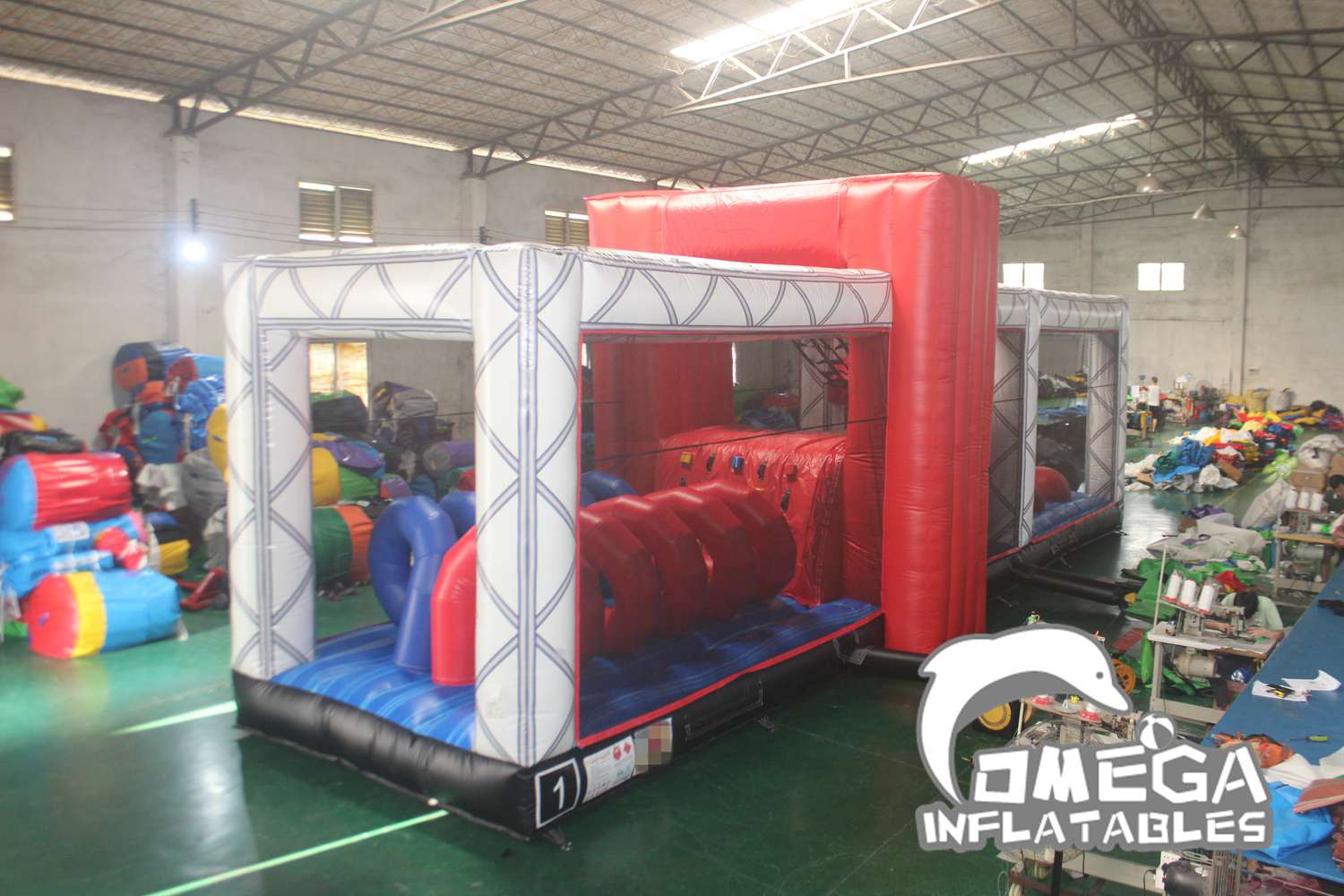Ninja Course Inflatable Omega Inflatables Factory - Danger Zone Obstacle Course Commercial ...