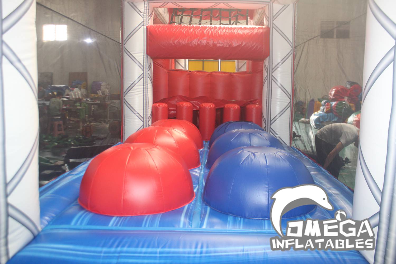 Ninja Course Inflatable Dome Omega Inflatables Factory - Danger Zone Obstacle Course Commercial ...