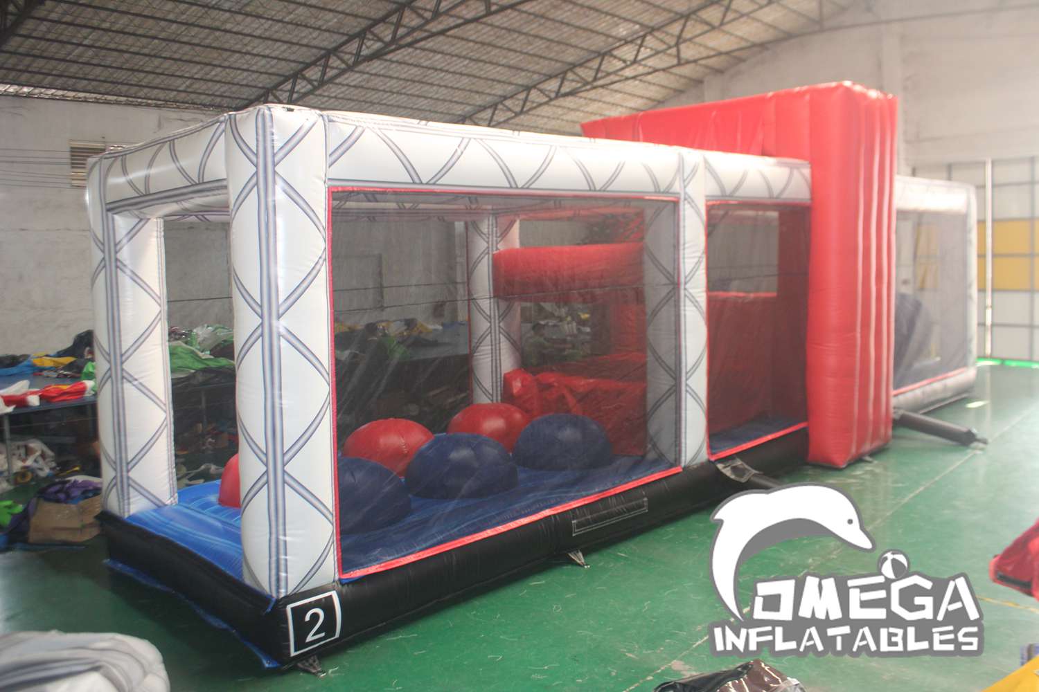 Ninja Course Inflatable Dome Omega Inflatables Factory - Danger Zone Obstacle Course Commercial ...