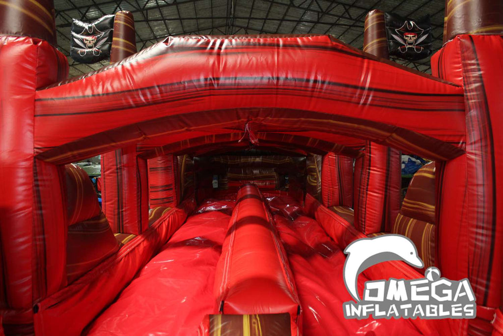 27FT Pirate Ship Double-Lane Water Slide