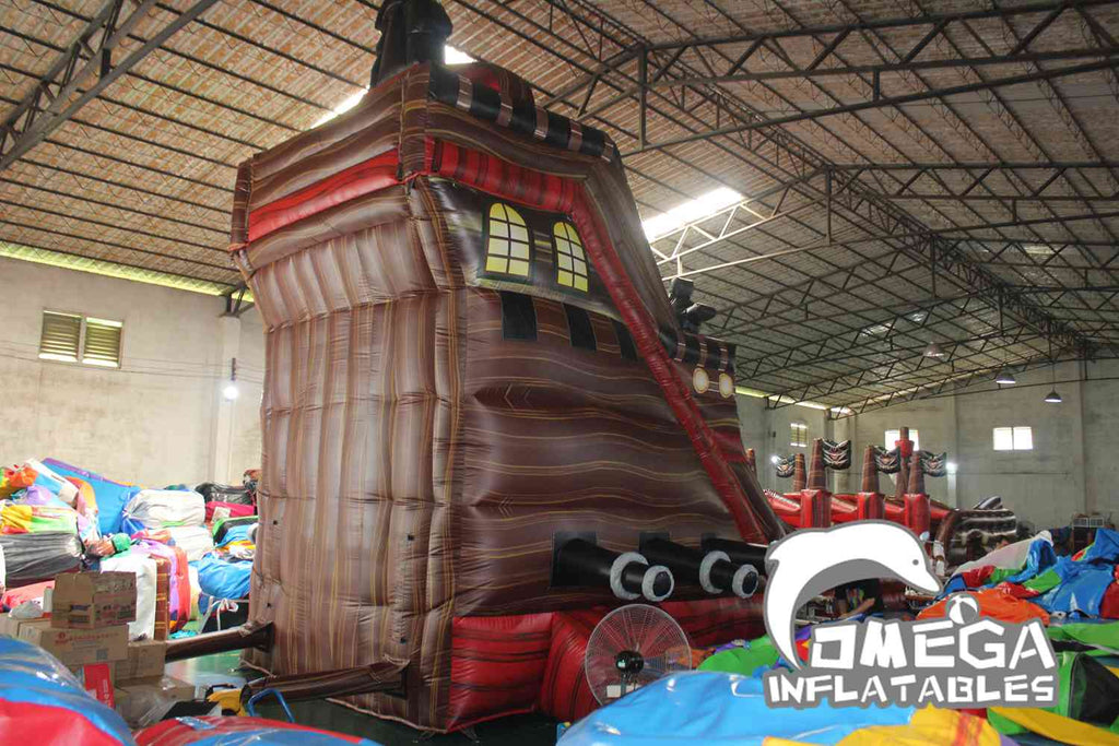 27FT Pirate Ship Double-Lane Water Slide