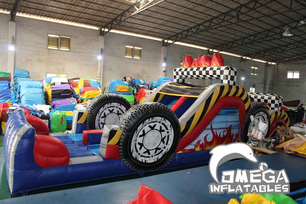 34FT Race Car Inflatable Obstacle Course