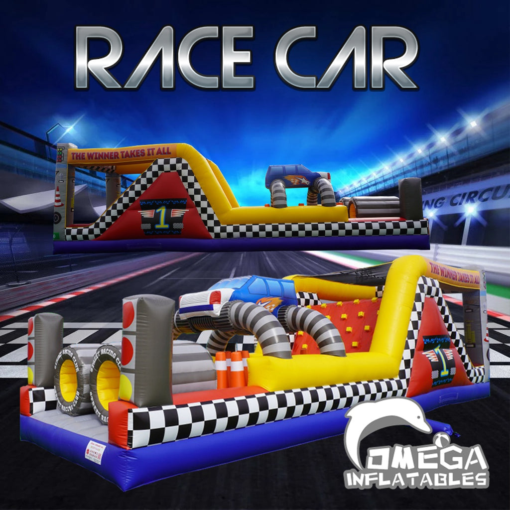 Commerical Inflatable Race Car Obstacle Course