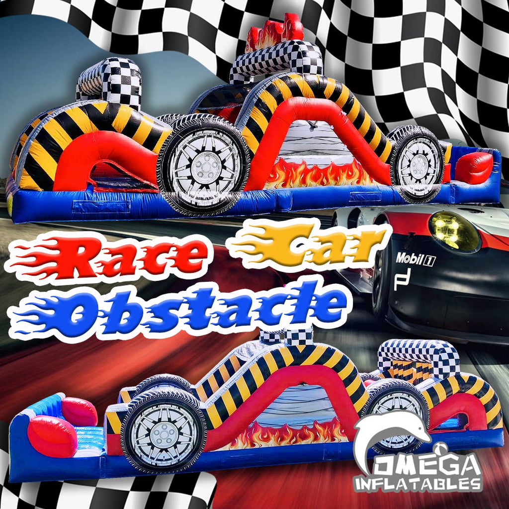 34FT long Race Car Inflatable Dry Obstacle Course