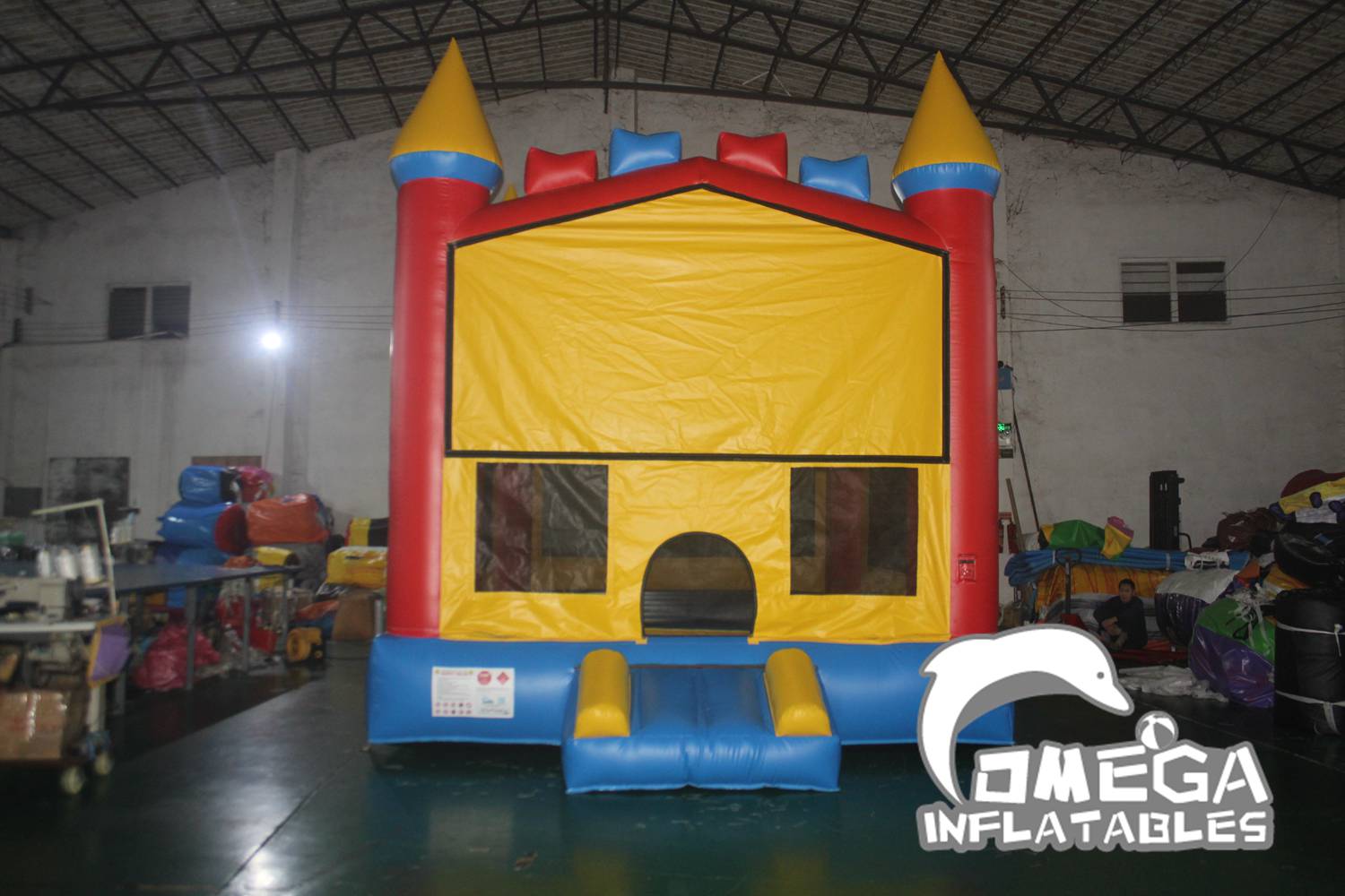 Omega Inflatables Factory - Rainbow Bricks Castle Bounce House