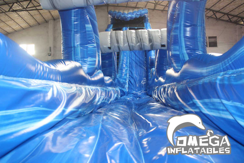 23FT Marble Blue Wave Water Slide